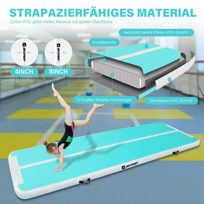 AKSPORT Air Track Tumblingmatte aufblasbar – doppelt mintgrün