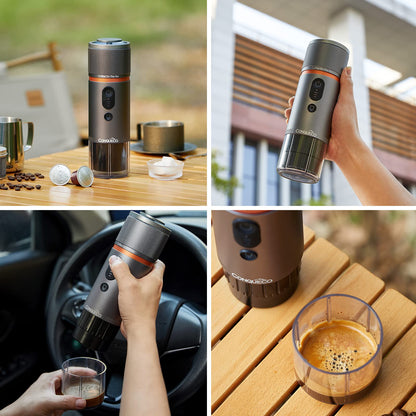 CONQUECO Tragbare Espressomaschine CP023 für Auto, Camping und Reise