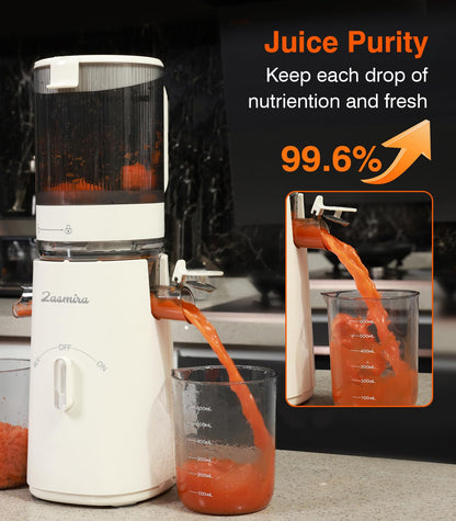 Zasmira Entsafter Slow Juicer – 120mm Einfüllschacht, Kein Vorschneiden
