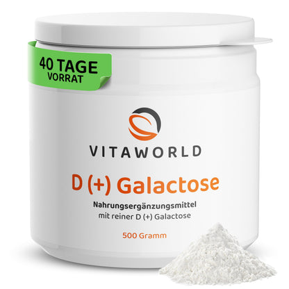 Vita World D(+) Galactose Pulver 500 g – hochreiner Einfachzucker