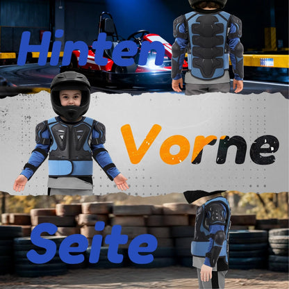 yeesport Kinder Protektoren Set mit Brustpanzer, schwarz