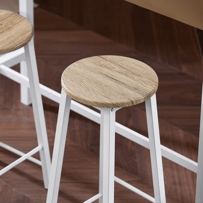 SoBuy OGT22-WN Bartisch Garnitur 5-teilig weiss-Natur