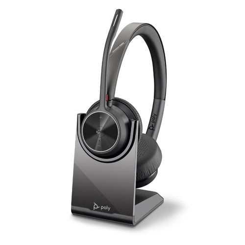 Poly Voyager 4320 UC Stereo-Bluetooth-Headset mit Ladestation