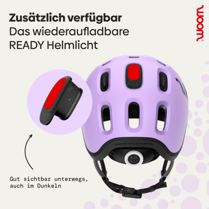 woom READY Kinder-Fahrradhelm, Lila, Grösse M (53–57 cm)