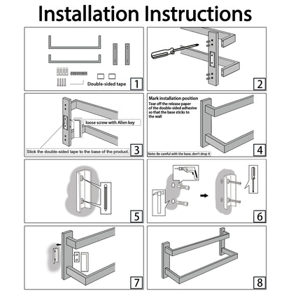 SAYAYO Handtuchhalter Doppelt Edelstahl - Schwarz 70cm