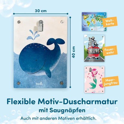 fredis Kinder-Dusche Wal Motiv – Kindgerechte Spieldusche