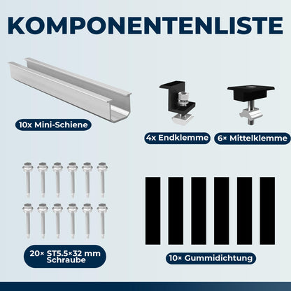 ANFIL Solarpanel Halterung für Flachdach und Metalldach, verstellbar