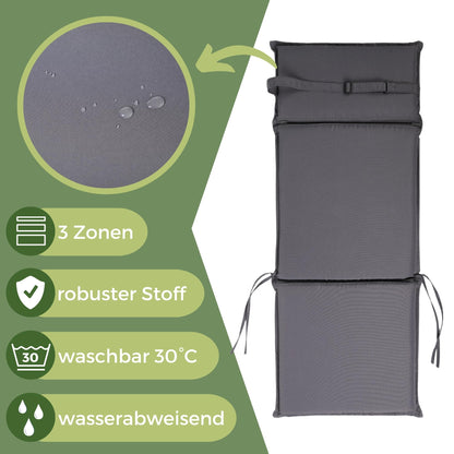 Albatros Gartenstuhl Sitzauflage 4er Set Hochlehner Anthrazit 106x45cm