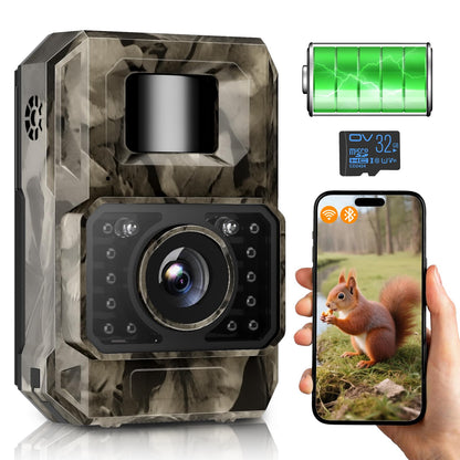 MAXDONE Wildkamera PH960W 4K 64MP WLAN Nachtsicht mit Bewegungsmelder
