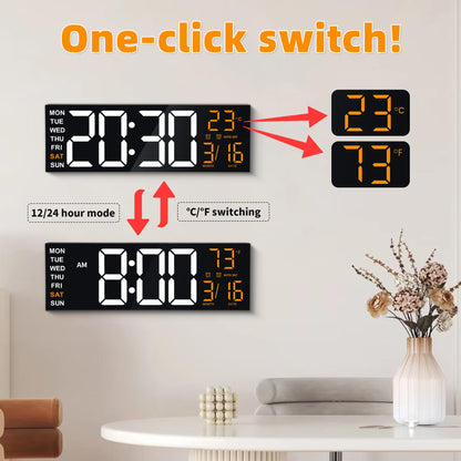 Maxstar Digitale Wanduhr 16 Zoll mit RGB LED Display und Fernbedienung