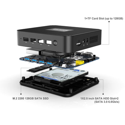 MINIS FORUM GK41 Mini-PC – Celeron J4125, 8GB/128GB