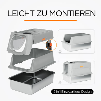 Citylife Edelstahl Metallkatzentoilette geschlossen - XXL