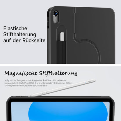 HOU 360° Drehbare Abnehmbare Tastaturhülle iPad A16 11/10 QWERTZ
