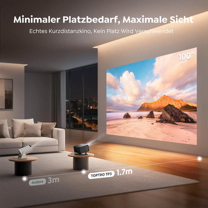 TOPTRO TP3 Smart Beamer Full HD mit Google TV und Autofokus