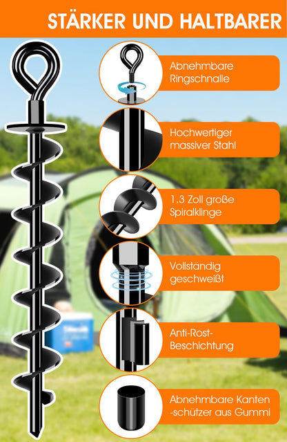 Schwerlast Bodenanker Erdanker – voll verschraubt 8er Pack