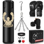 NZQXJXZ Boxsack hängend 120 cm, Boxset mit Handschuhen und Bandagen aus Mikrofaser-PU-Leder
