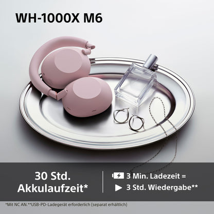 Sony WH-1000XM6 kabellose Noise-Cancelling-Kopfhörer Sand Pink