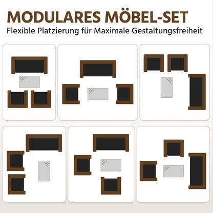 Yaheetech Gartenmöbel-Set Polyrattan 4-teilig mit Sofa & Tisch