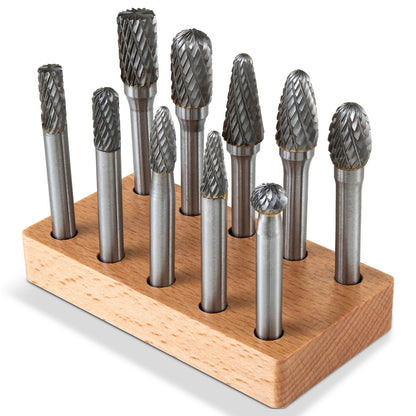 shengbenhao Hartmetall-Frässtifte Set, 10-teilig, 6 mm Schaft