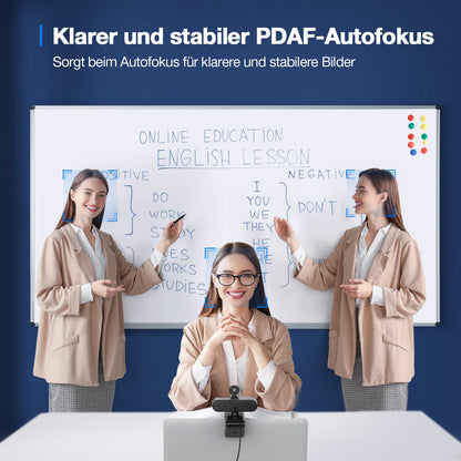 EMEET C960 4K UHD Webcam - Dual Mic, Auto-Lichtkorrektur, Abdeckung