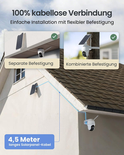 Reolink Argus PT Ultra 4K Solar Überwachungskamera mit Solarpanel