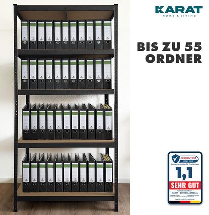 KARAT Schwerlast-Steckregal 2er Set 180x90x40cm Schwarz