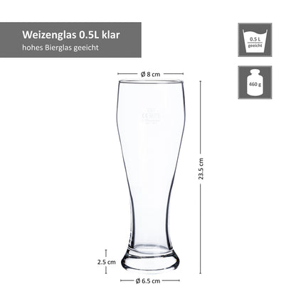 Van Well Bavaria Weizenbiergläser 0,5 l, geeicht, 12er-Set