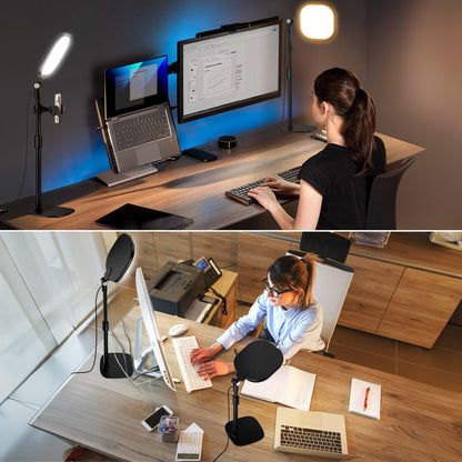 LitONES LED Ringlicht Schreibtischlampe dimmbar mit Stativ