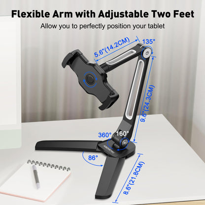 AboveTEK Tablet Halterung TS-396B – Wand- & Tischhalter, schwarz