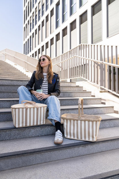 reisenthel carrybag summerstripes coffee Einkaufskorb 22 l