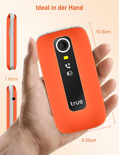 TRUE S70 Seniorenhandy, Klapphandy mit Sturzerkennung und SOS-Taste