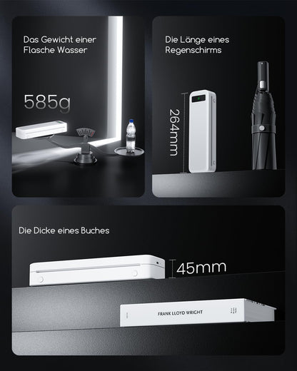 TATTMUSE A285M Mobiler Thermodrucker A4 mit Bluetooth, Weiss