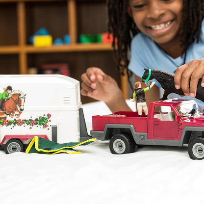 Schleich Horse Club Pick-up mit Pferdeanhänger 42346, 38-teiliges Set