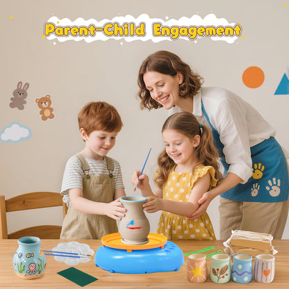 Weilim Töpferscheibe Set für Kinder mit Ton und Werkzeug, Blau