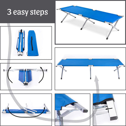 GOODS+GADGETS Faltbares Feldbett Aluminium, Campingbett Schwarz