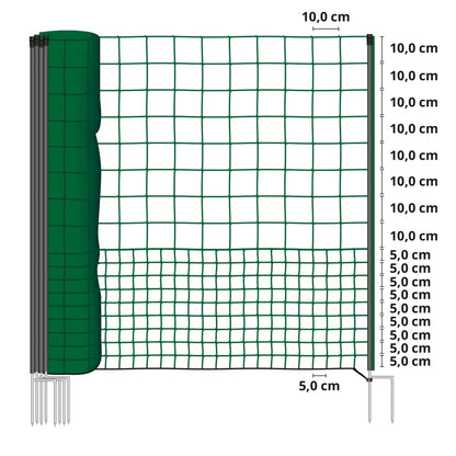 VOSS.farming Hühnernetz mit Durchgang 25m 125cm grün ohne Strom