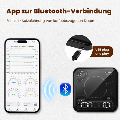 BOOKOO Kaffeewaage mit Timer, Bluetooth Espresso-Waage, 0,1 g