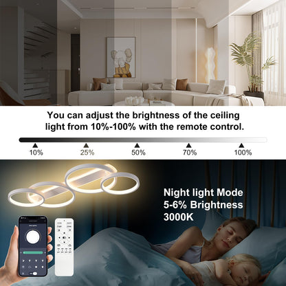 LED Deckenleuchte Ringform Dimmbar 4-flammig - Weiss 86cm