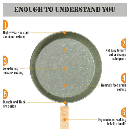 Kitchen Academy Induktion Töpfe Set 12-teilig Grüner Granit Antihaft