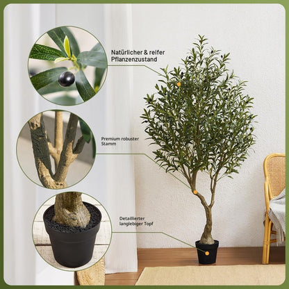 VeriNatural Künstlicher Olivenbaum 180 cm, UV-beständig, mit Topf