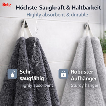 Betz Handtuch-Set 10-teilig aus Baumwolle, anthrazit & silbergrau