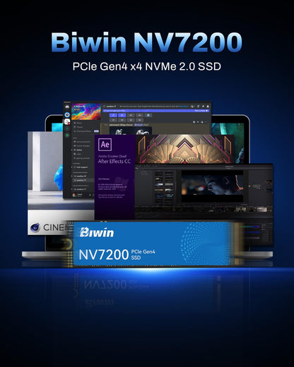 BIWIN NV7200 M.2 SSD - 2TB NVMe 2.0 PCIe Gen4x4