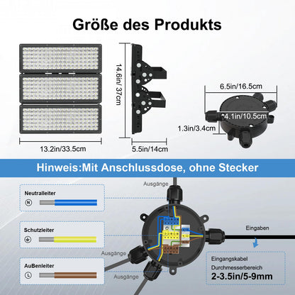 HOPEDAMAI 300W LED Aussenstrahler Kaltweiss 6500K IP67