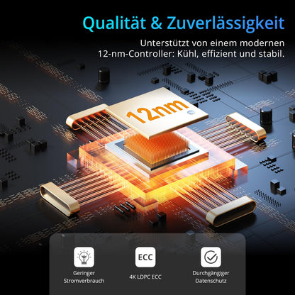 SIX X7400 pro NVMe M.2 SSD 512GB PCIe 4.0 mit Heatsink für PS5