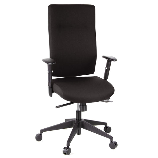 hjh OFFICE PRO-TEC 300 Profi Bürodrehstuhl Stoff Schwarz. Ergonomisch geformter Stuhl für den professionellen Einsatz im Büro.