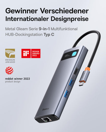 Baseus 9-in-1 USB-C Dockingstation mit 4K HDMI & Gigabit Ethernet