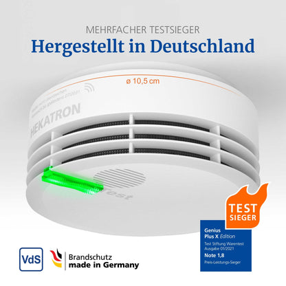 Hekatron Genius Plus X Funkrauchmelder – 8er Set, 10 Jahre Batterie