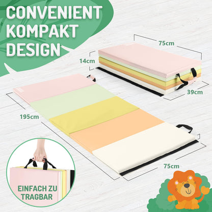 PhysKcal 5 Panel Macaron Klappbare Weichbodenmatte Turn-/Fitnessmatte