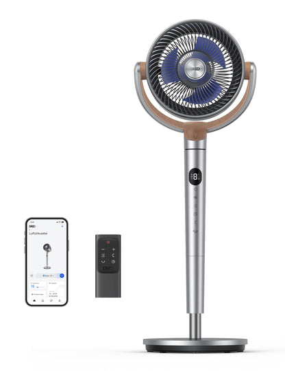 DREO Smart Standventilator mit Wi-Fi, 20 dB leise, höhenverstellbar
