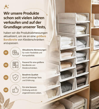 RMAN Kleiderschrank Organizer 4er Set, stapelbar und faltbar